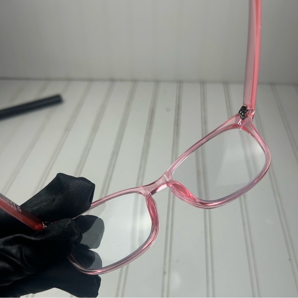 Women’s Pink Transparent Frame Rectangular Eyegla… - image 8